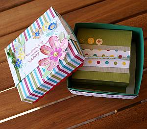 Handmade notecards in a box